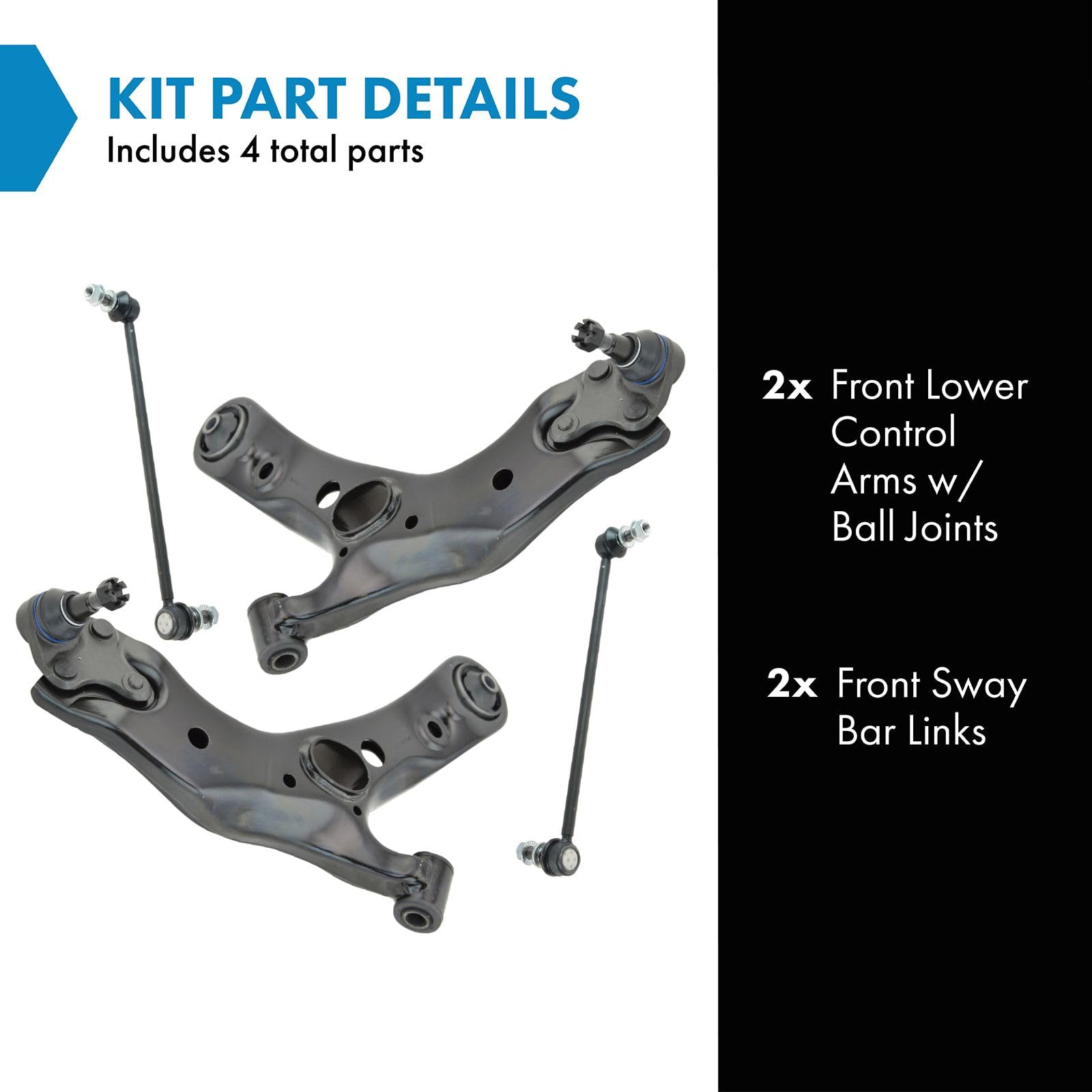 Trq Front Suspension Kit Control Arm With Ball Joint Sway Bar Stabilizer Link Compatible With 2015-2017 Lexus Nx200T 2018-2021 N